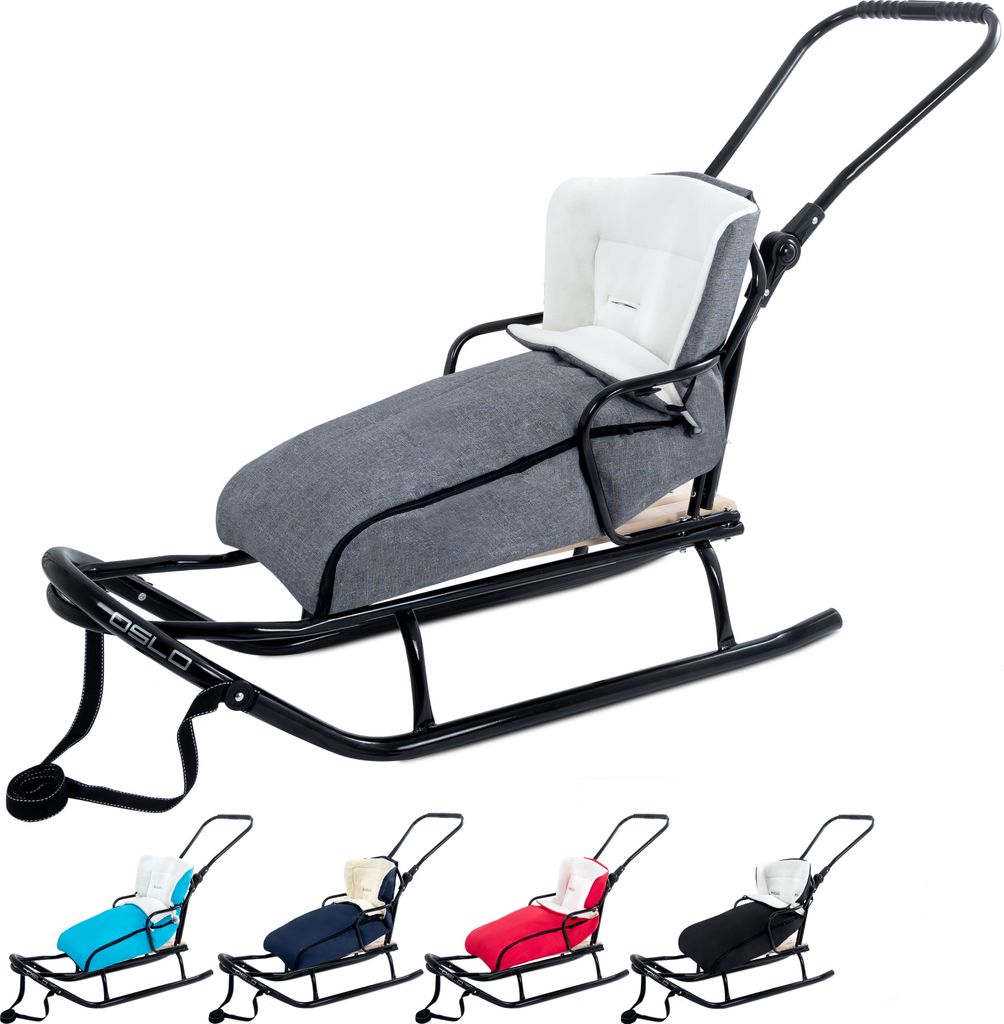 GagaDumi Oslo Schlitten aus Metall mit Rücklehne mit Produktbild 8