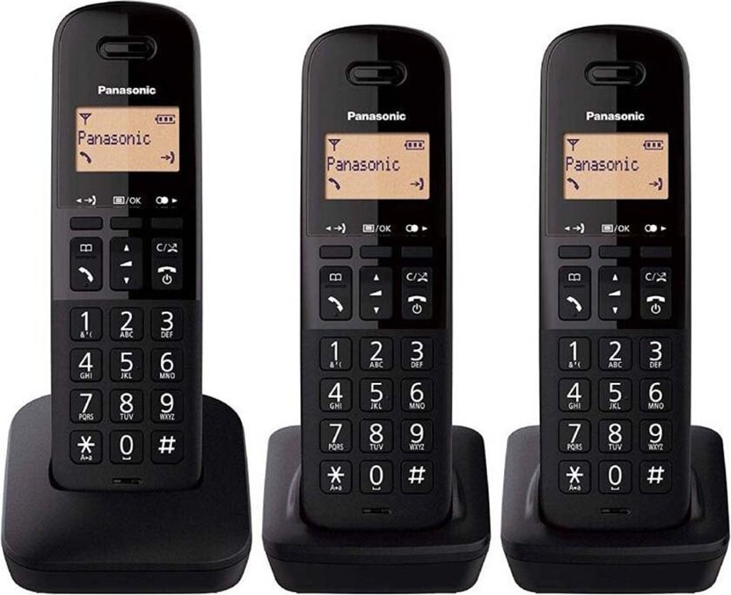 Panasonic KX-TGB613SPB, DECT-Telefon, Kabelloses Mobilteil, 50 Eintragungen, Anrufer-Identifikation, Schwarz