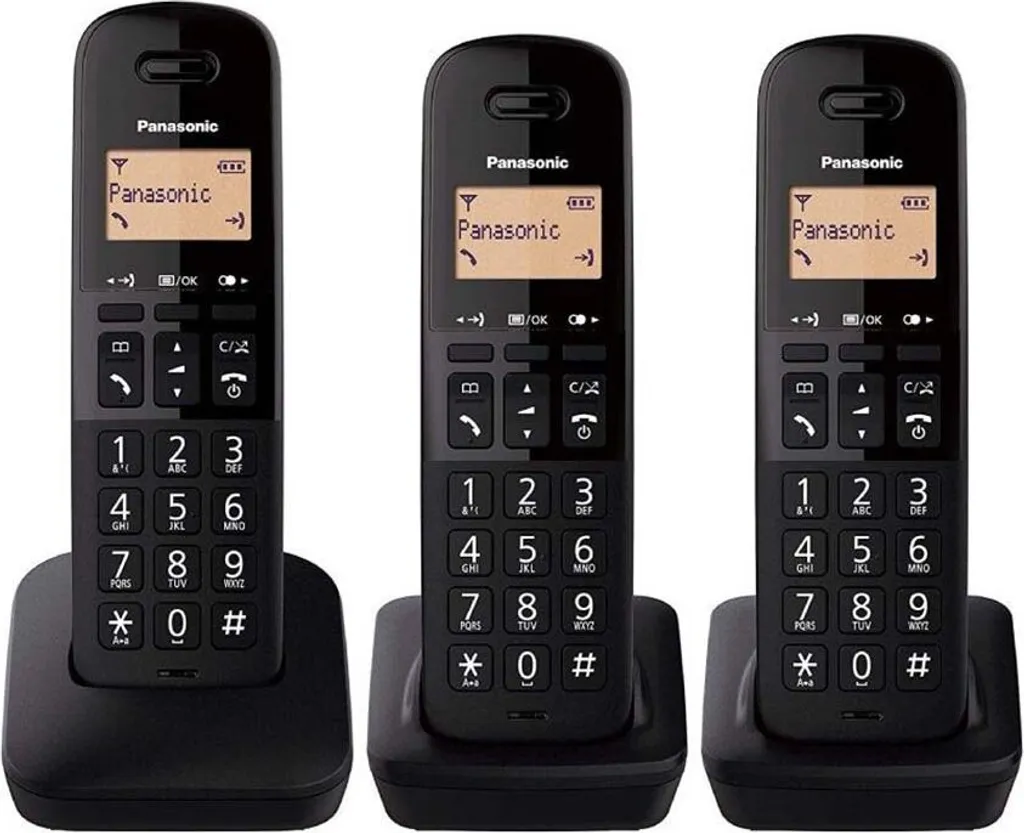 Panasonic KX-TGB613SPB Trio Pack de 3 Téléphones sans Fil Fixes Noirs