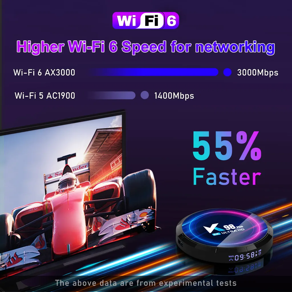 K98 PLUS Smart TV Box Android 13: 8K, RK3528, Bluetooth 5.0 - Design EU - 4