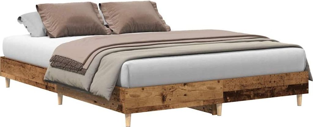 vidaXL Bettgestell ohne Matratze Altholz-Optik 140x200cm Holzwerkstoff