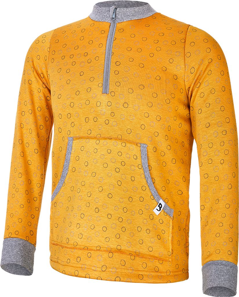 Sweatshirt warm Kängurutasche - Ockergelb, 146