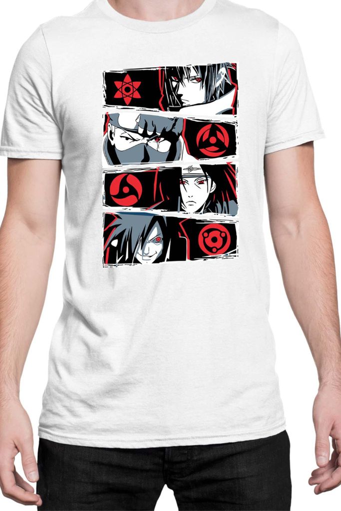 Herren T-Shirt Naruto Sharingan Users, Man 3XL / Weiß