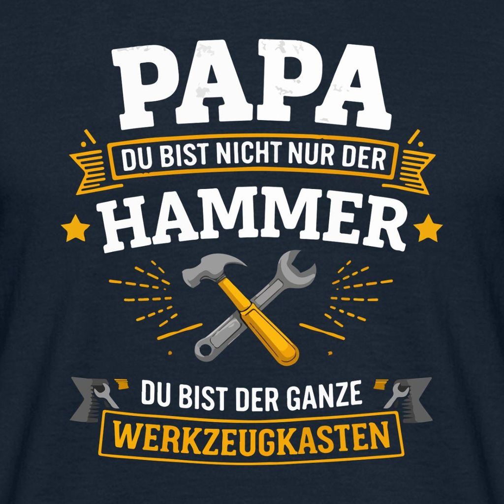 Spreadshirt Papa Du Bist Der Ganze Werkzeugkasten Männer T-Shirt, XXL, Navy