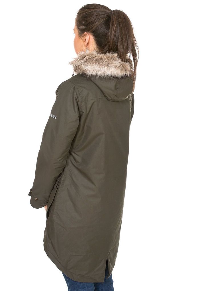 Trespass Damen Outdoor-Regenjacke Khaki, wasserdicht mit Produktbild 