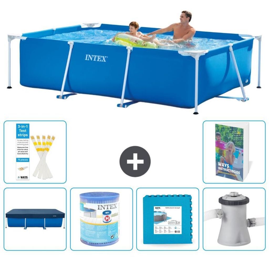 Rechteckiger Frame Pool - 260x160x65 cm - 7-teilig S146