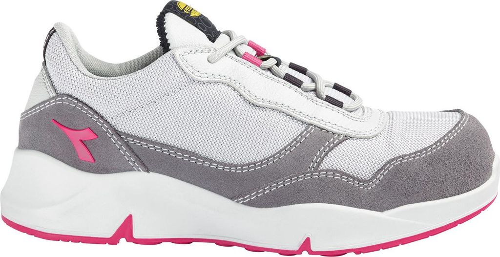 Diadora Damen Sicherheitsschuh Athena Text LOW D0459 S1PL gray/raspberry, nach EN ISO 20345:2022 S1PL FO SR ESD Größe 37
