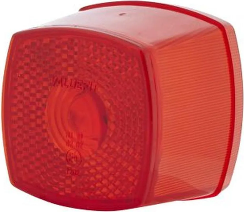 Disco luminoso rosso HELLA omologato ECE universalmente applicabile a diversi veicoli.