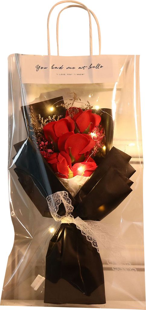 Künstliche Blume mit Tasche, leuchtende romantische Geschenke zum Muttertag, realistische gefälschte Rose, getrockneter Blumenstrauß, Haushaltsw...