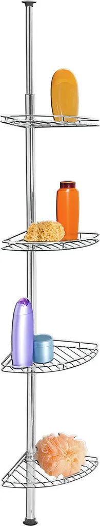 Scaffale Bagno Telescopico WENKO 4 Ripiani Acciaio Inox No Fori