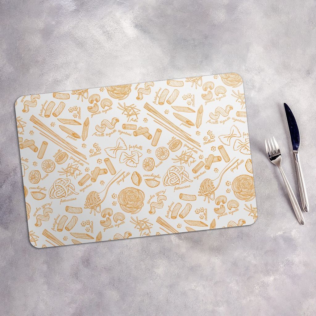 Tischset 4x45x30 cm Platzset Tischmatte Platzmatte Untersetzer - gezeichnetes Nudelmuster