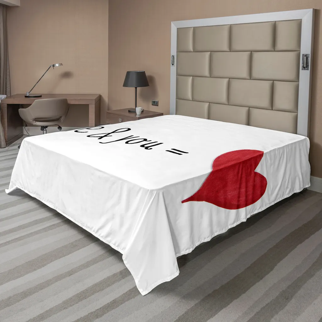 Drap plat doux ABAKUHAUS 275x260 cm motif flèche d'Eros rouge noir
