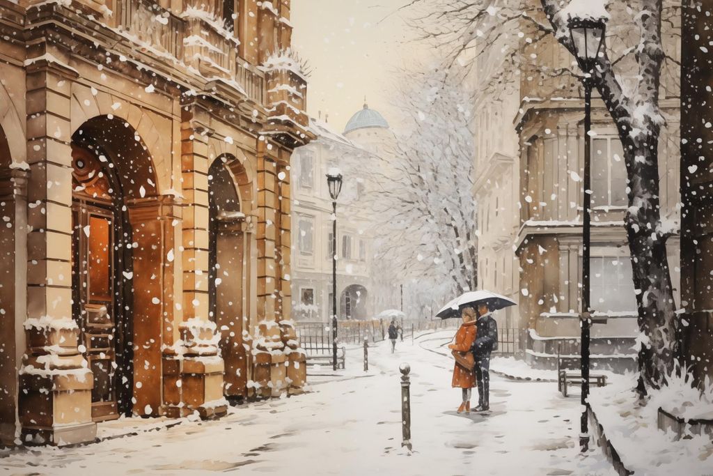 Plakat 45x30cm Winterlicher Spaziergang durch die Altstadt