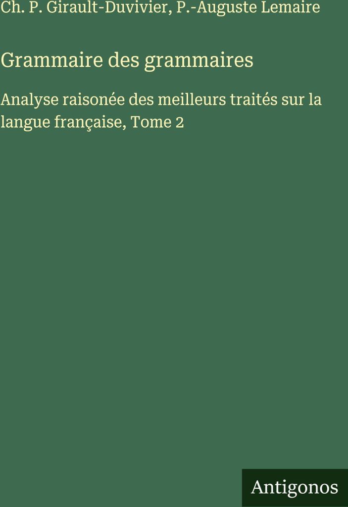Grammaire des grammaires