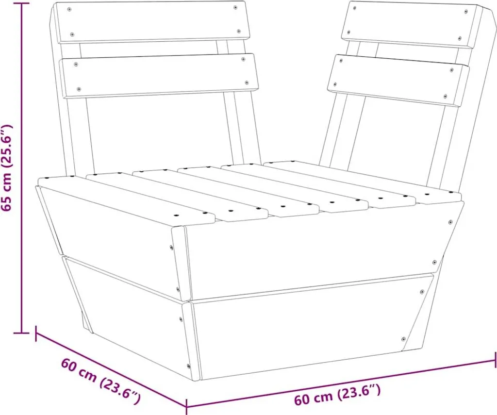 Divano pallet modulare sezione angolare Legno di abete impregnato - 6