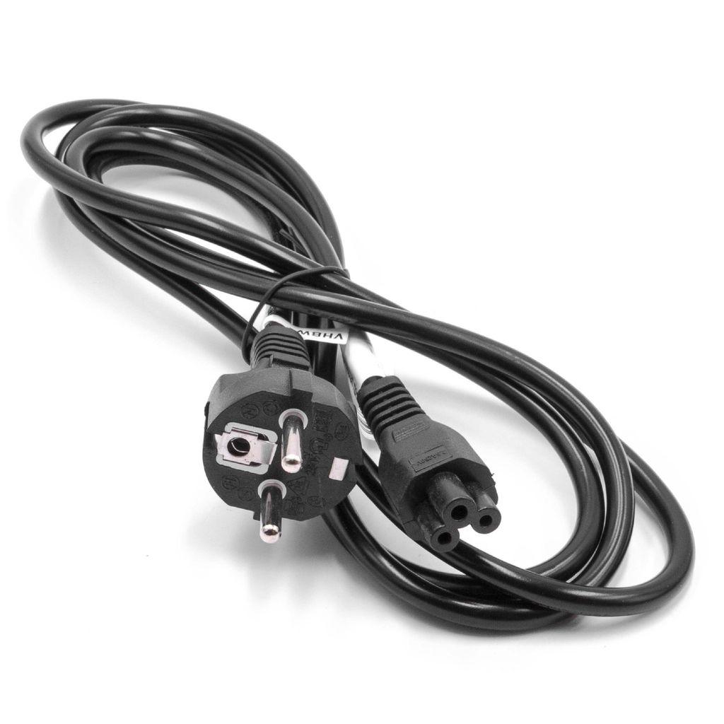 vhbw Netzkabel Schutzkontaktstecker für Kaltgeräte z.B. PC Monitor Computer Drucker Saugroboter - C5 Micky Mouse Kleeblatt Buchse, 2 m