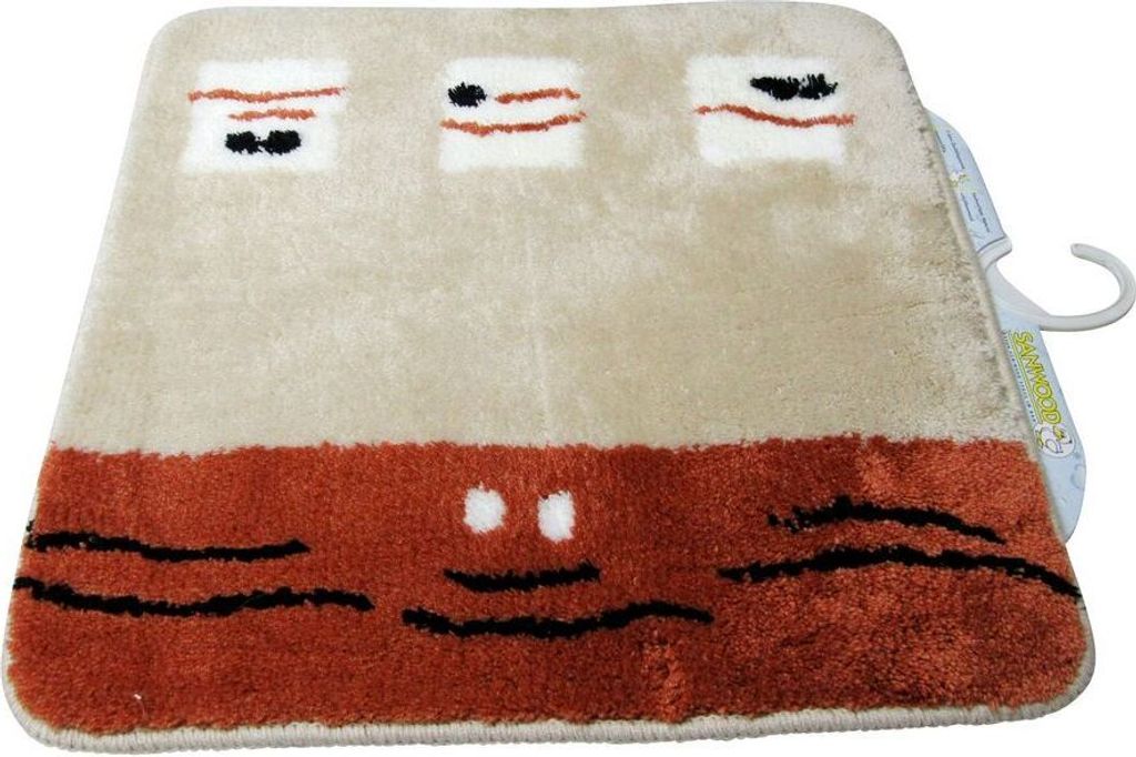 Sanwood WC Vorleger Toilettenvorleger Badematte Bad Teppich 60x60cm Togo sand-Schoko