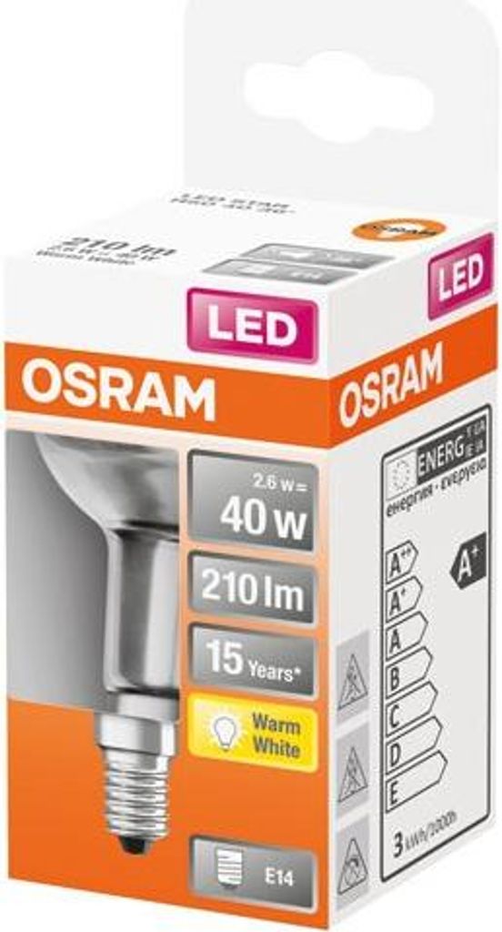 Osram STAR Ampoule LED Blanc chaud 2700 K 2,6 W E14 F Image du produit 