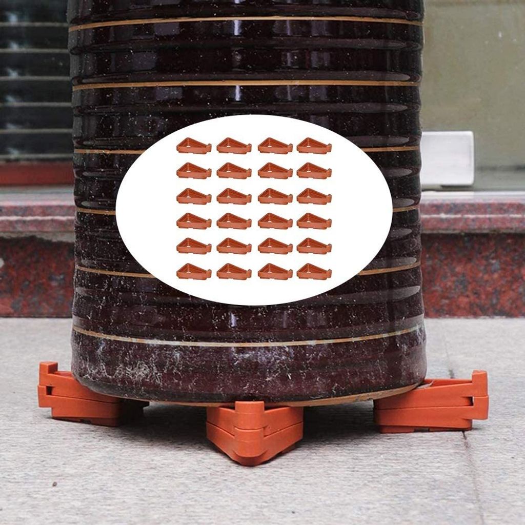 48x Dreieck Blumentopf Füße Schwarz - Atmungsaktive Pflanzenständer Für Innen & Außen