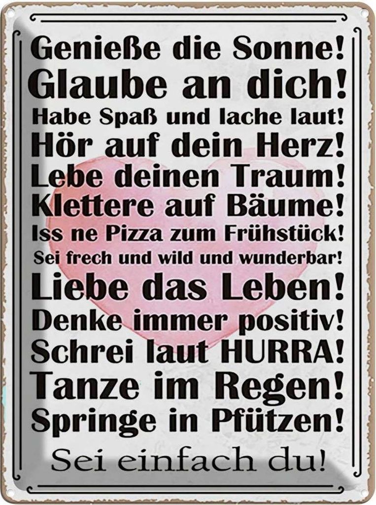 vianmo Blechschild 40x30 cm genieße die Sonne sei einfach du Spruch Zitat
