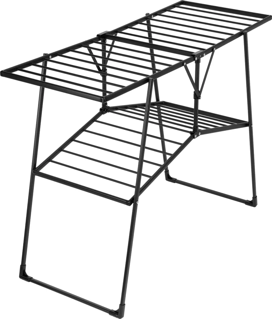 Séchoir Suzana noir double étage - Structure robuste et design moderne - 8