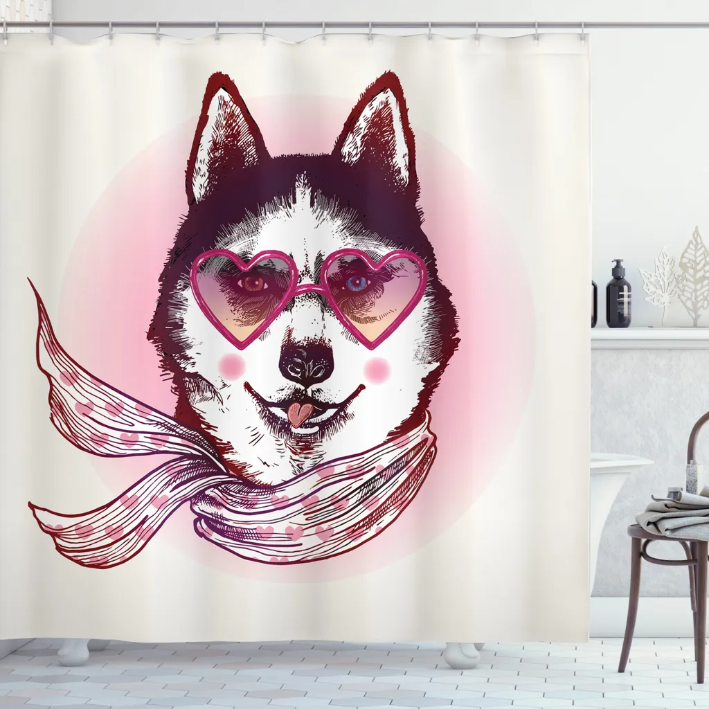 Rideau de douche Husky résistant à la moisissure avec 12 anneaux