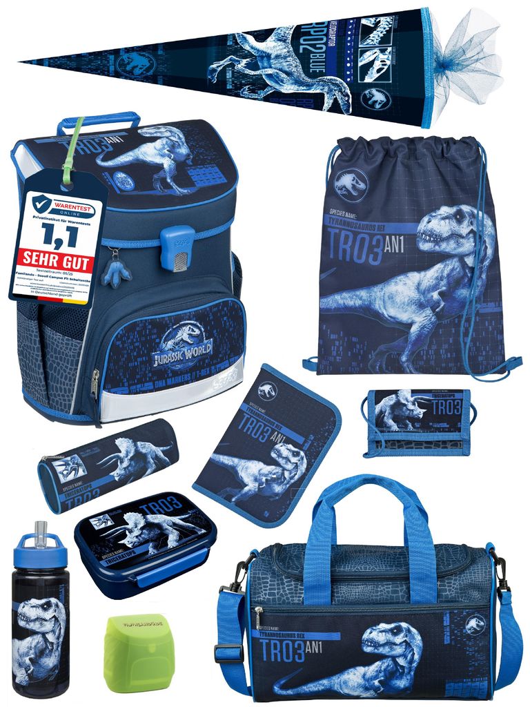 Scooli Ranzen-Set 10-teilig JURASSIC WORLD DINOSAURIER Produktbild 