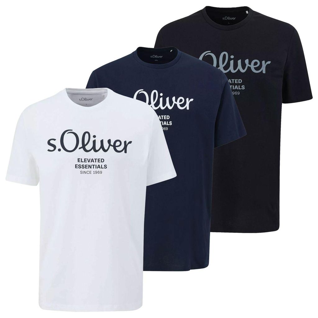 S.OLIVER Herren T-Shirt | 3 Stück | 7113