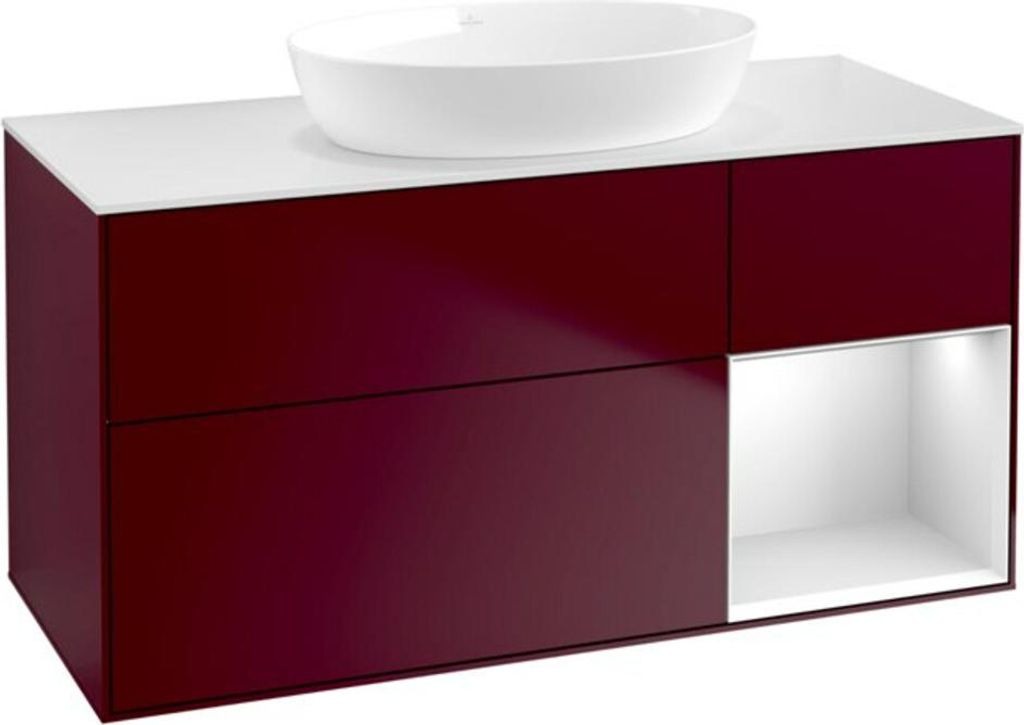 V&B Waschtischunterschrank Finion 120cm, Pl wh. m, Reg wh. m Lac, Peo m