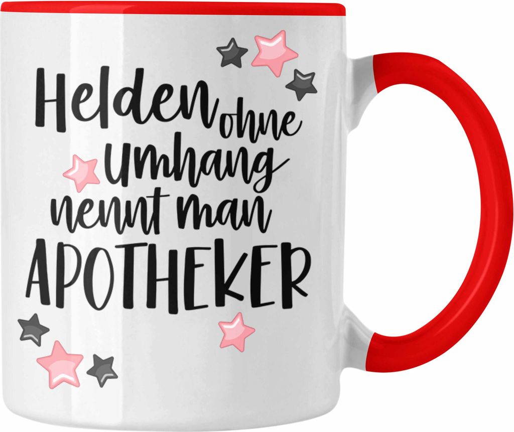 Trendation - Apotheker Tasse Geschenk Kaffeetasse Kaffeetasse Bester Apotheker Pharmazeut Arzneikundiger (Rot)