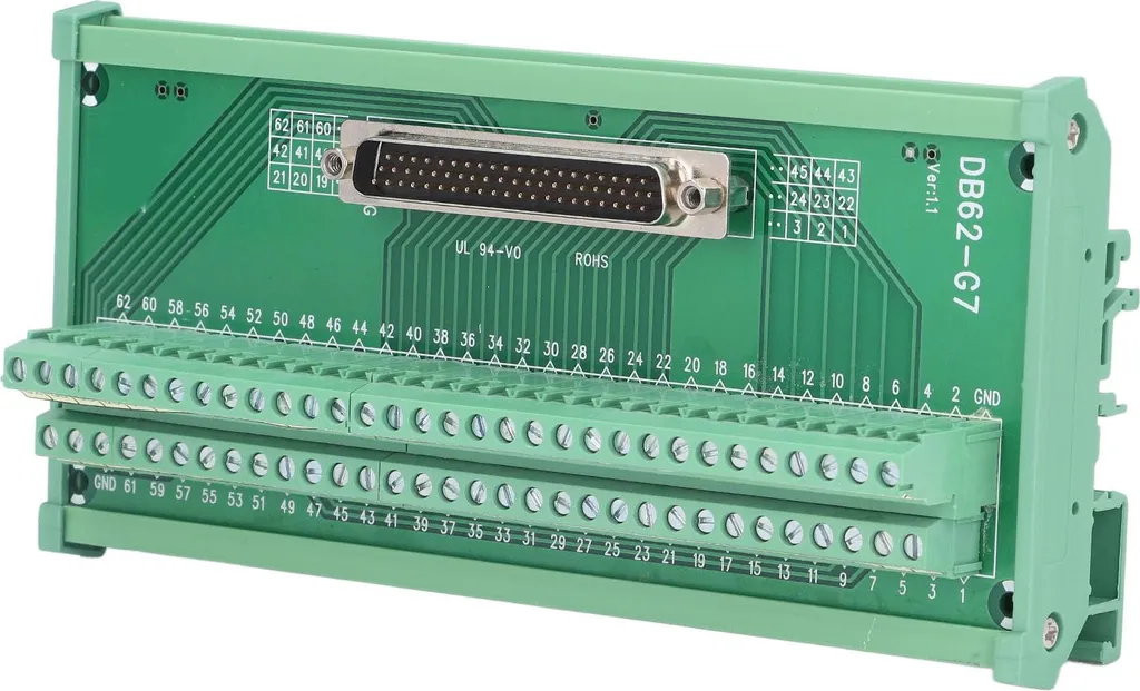Adaptateur DB62 pour Installation Rail DIN Module Interface 60V DC