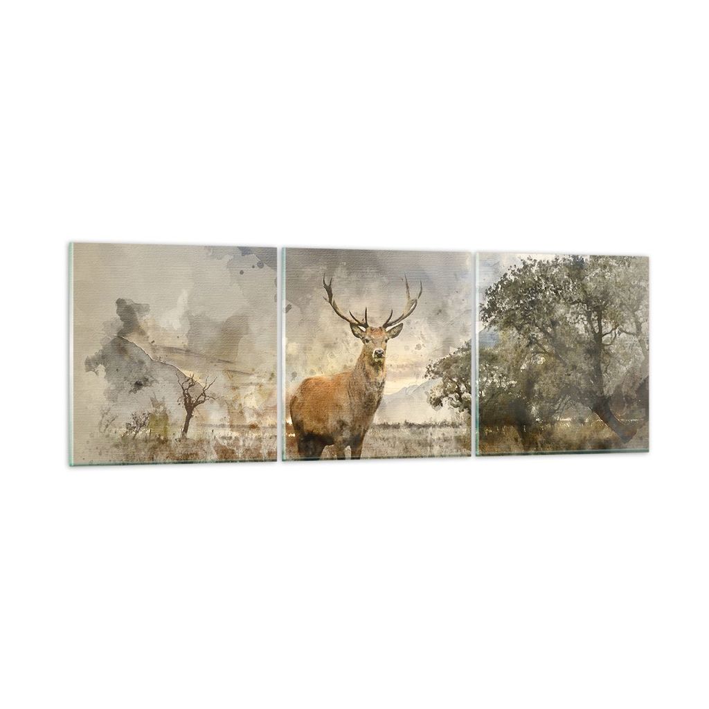 Bilder auf glas - rotwild natur - 150x50cm - Glasbilder - Wandbilder - Bilder - Kunstdruck - zum Aufhängen bereit - Wanddekoration aus Glas - Glas...