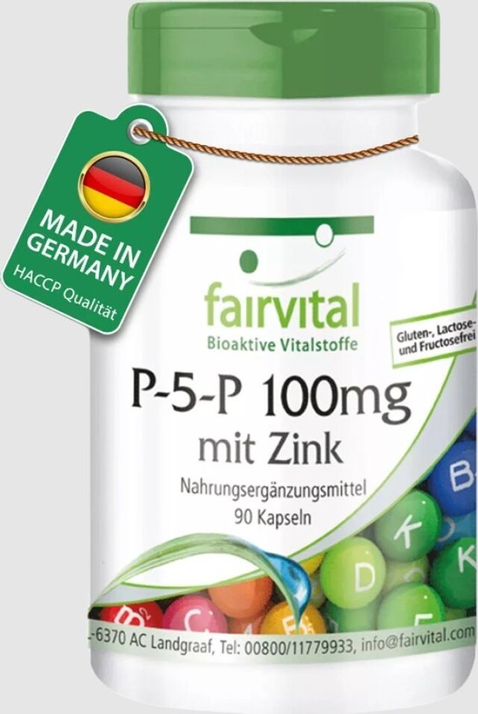 Complément alimentaire Fairvital P-5-P 100 mg avec du zinc, Image du produit 