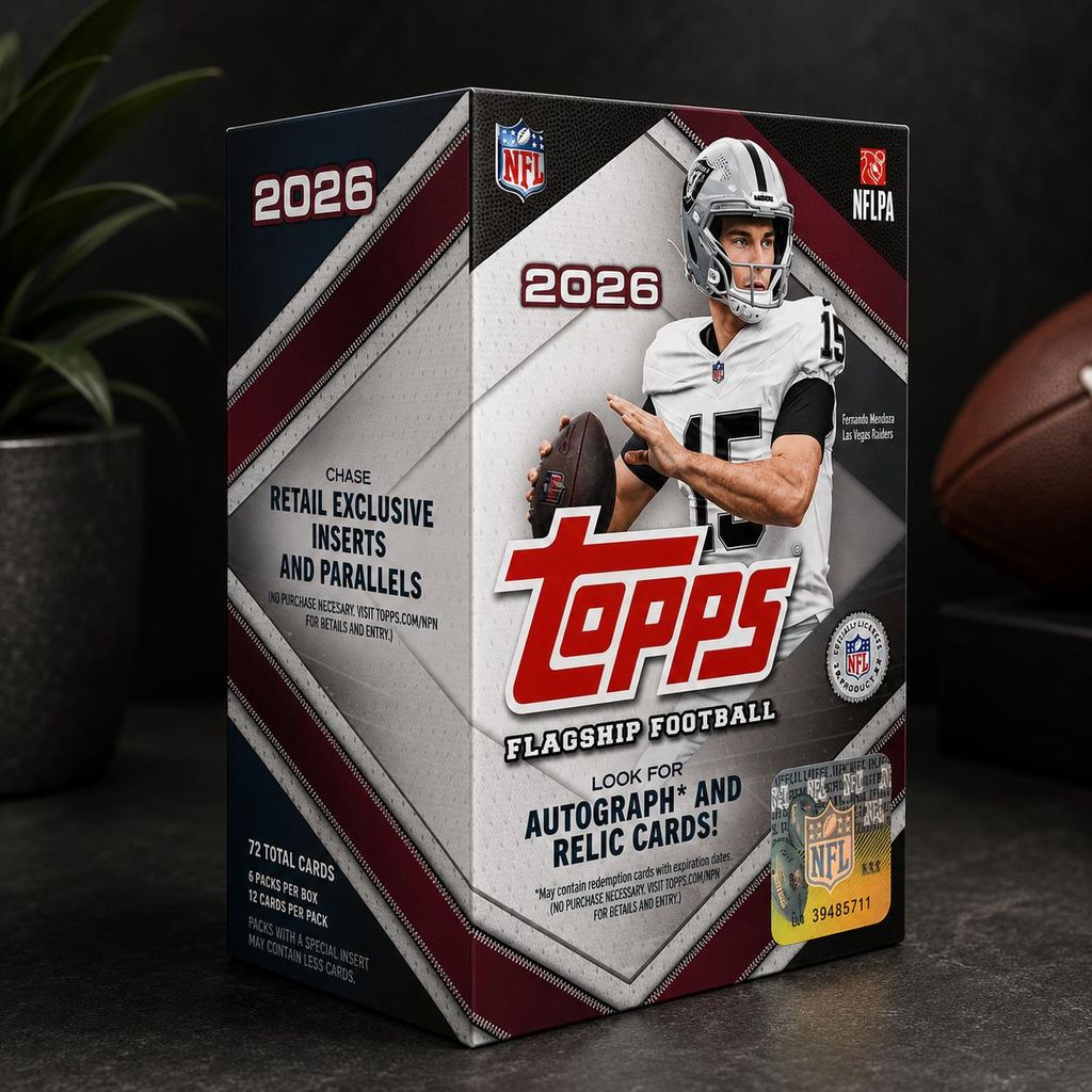 2026 Topps Flagship NFL Value Box Englisch Produktbild  KI-generiertes Bild
