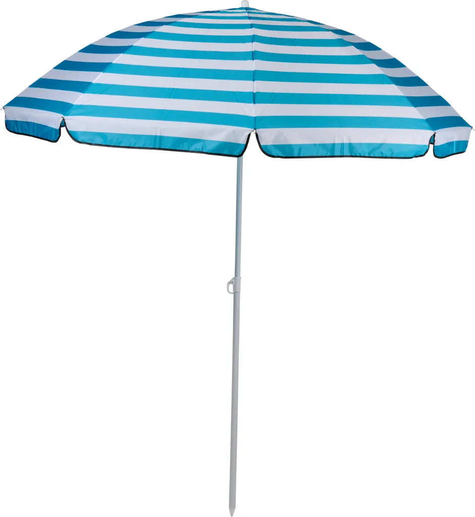 Parasol protection solaire anti-UV rayé bleu blanc Camp Active 170cm