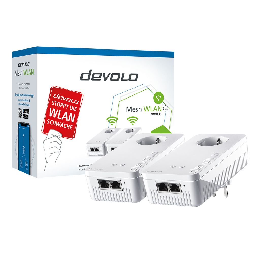 Devolo Mesh WLAN 2 Starter Kit, 2400 Mbit/s, IEEE 802.3ab, Produktbild 