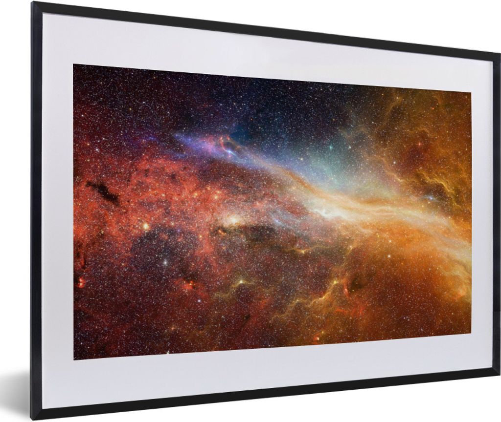 MuchoWow Gerahmtes Poster Weltraum - Sterne - Farben 60x40 cm - Poster mit Schwarzem Bilderrahmen Wandposter Rahmen Foto Bilder - Schlafzimmer - ...