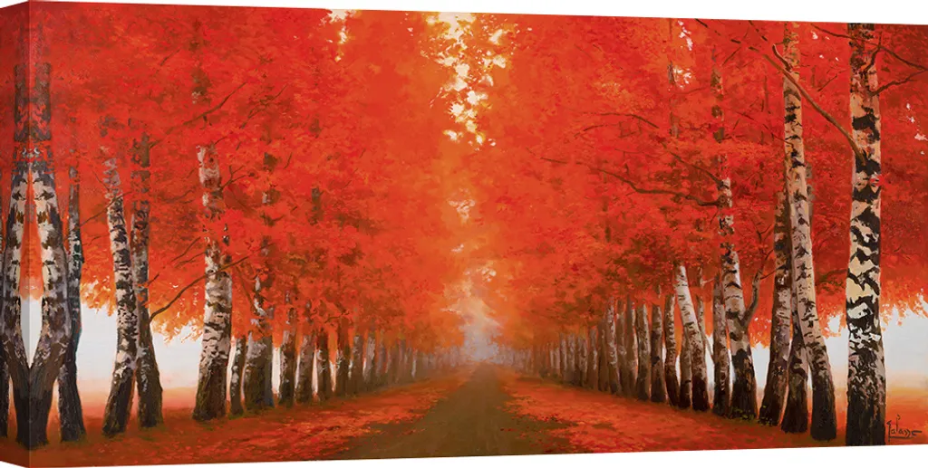 Tableau sur toile Adriano Galasso Allée de bouleaux 70x35 cm Premium