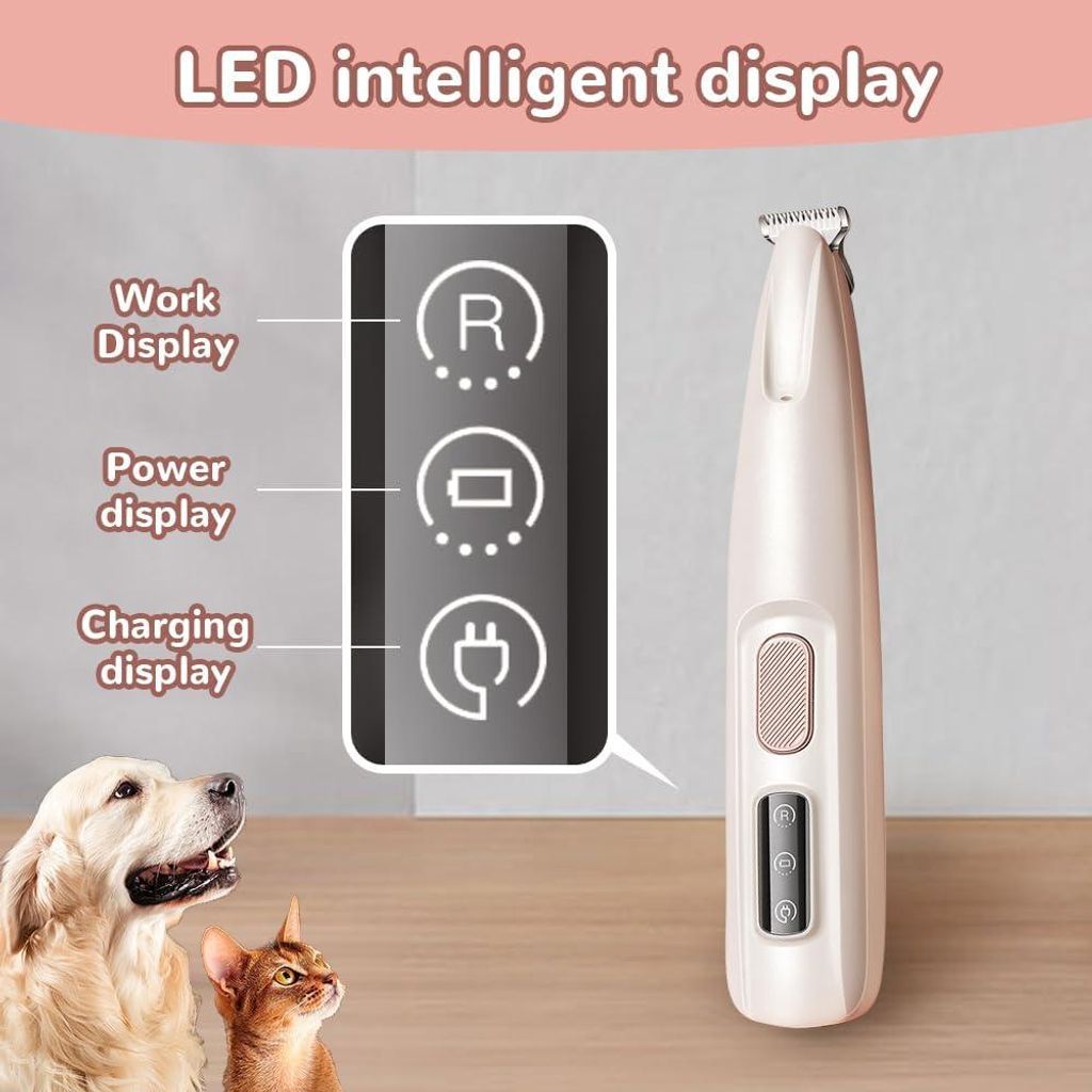 Schermaschine Katze, Hundehaarschneidemaschine Mit LED-Licht Für Präzise Tierpflege Zu Hause