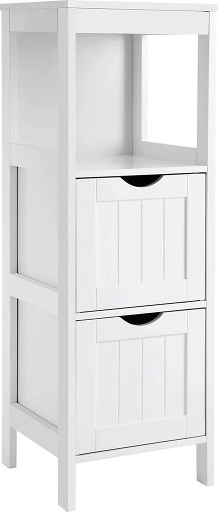 Petite étagère salle de bain gain de place avec 2 tiroirs de rangement