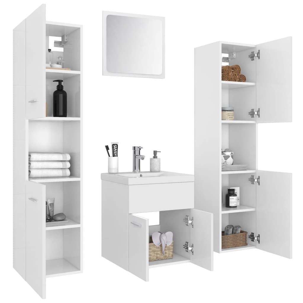 "im Sonderangebot"Badmöbel-Set - CLORIS - Badezimmerschrank - schlichte Design - Weiß Holzwerkstoff - DEMöbel8612857
