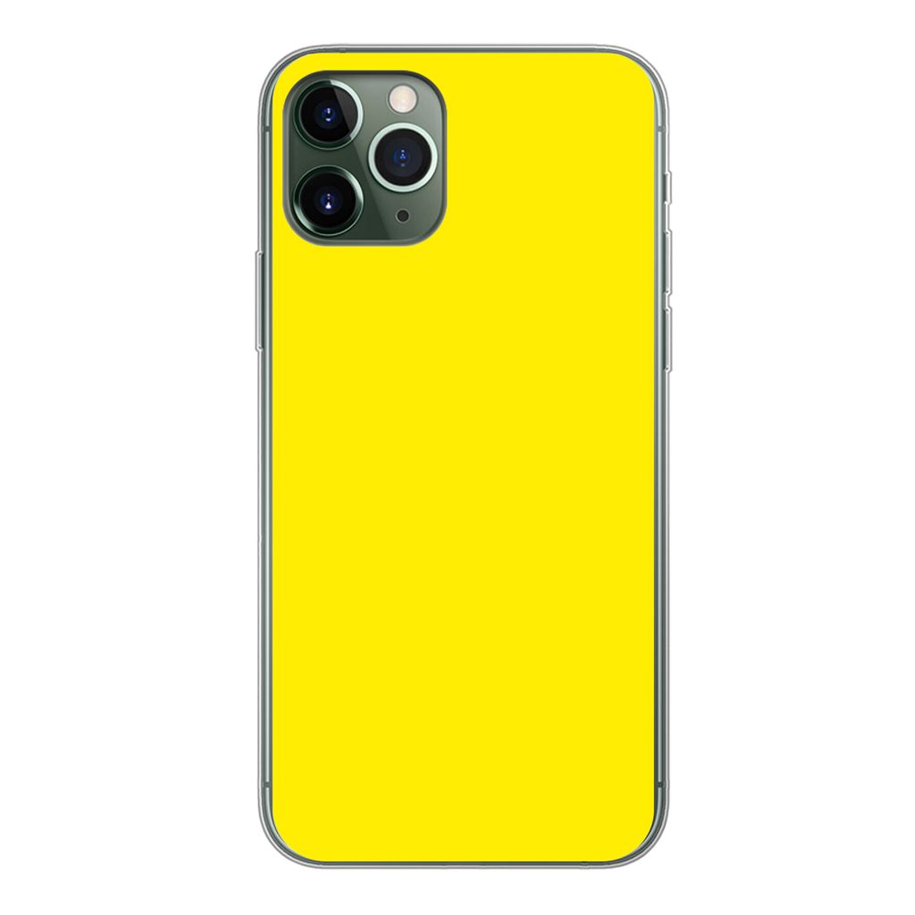 MuchoWow Handyhülle Schutzhülle Hülle für iPhone 11 Pro Gelb - Zitrone - Neon - Farben Silikon Softcase Handy Hülle - Handy