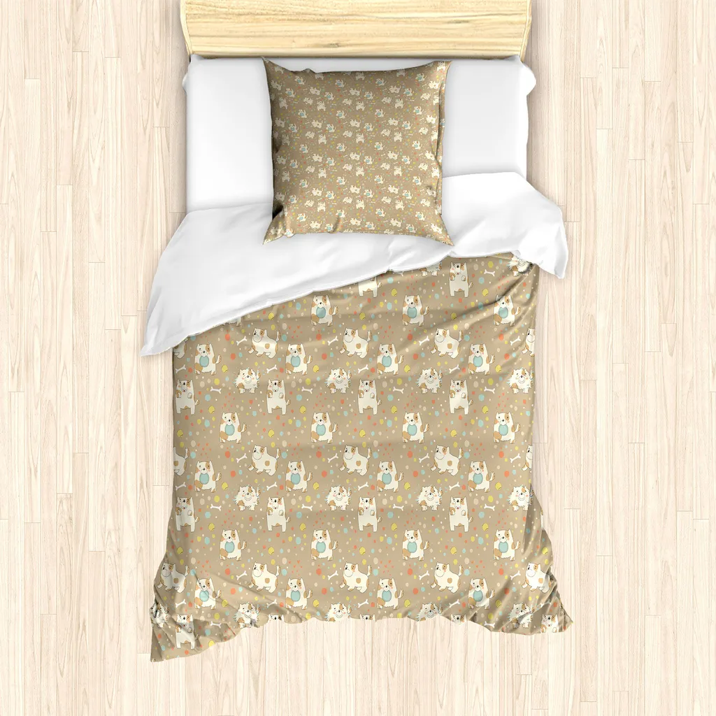 Set Copripiumino Singolo ABAKUHAUS Cuccioli 135x200 Antiacaro