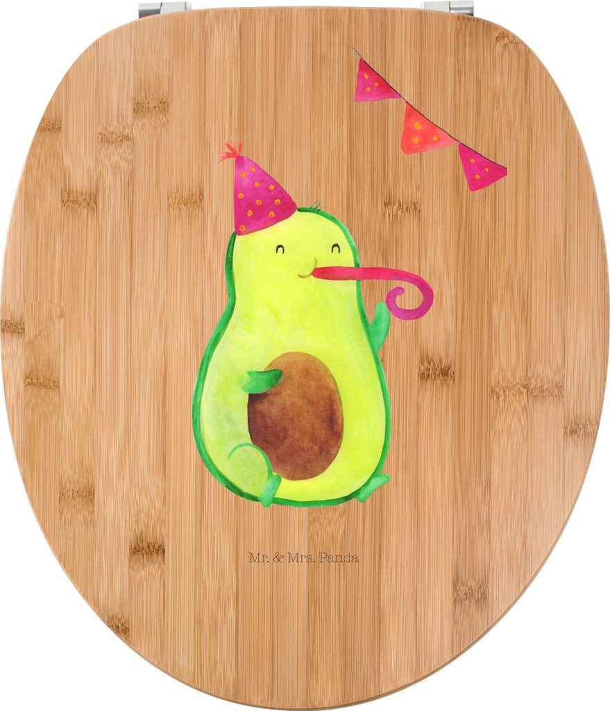 Mr. & Mrs. Panda WC Deckel Avocado Party - Transparent - Geschenk, WC-Sitz, Klodeckel, Happy Birthday, Klobrille, klo, Geburtstag, Sitz, Avocados