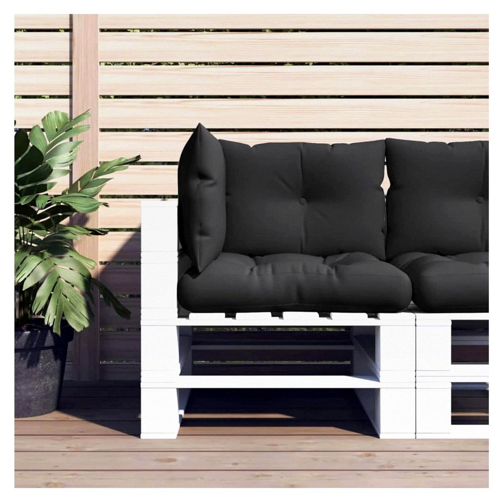 Palettenkissen 3-tlg. Schwarz Stoff Tablettmatte