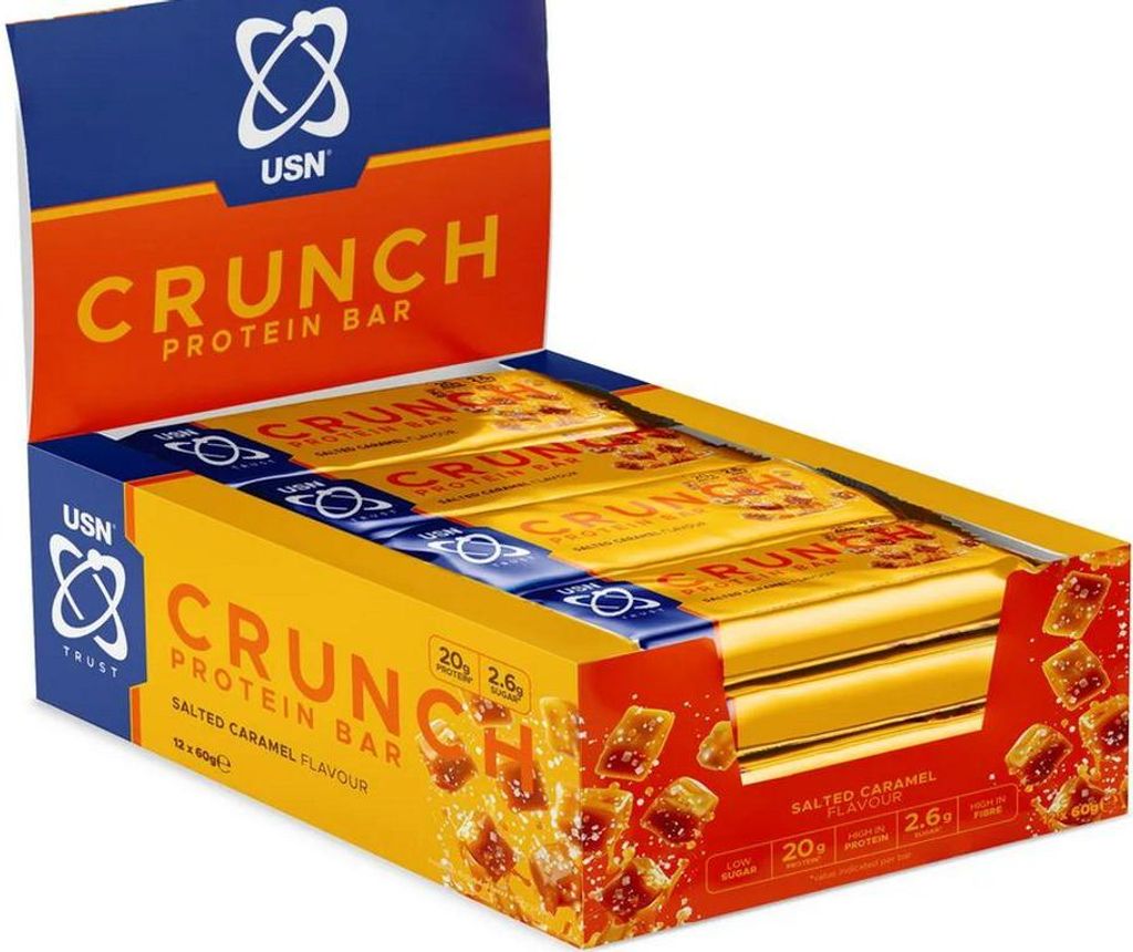 USN Trust Crunch High Protein Bar - 12 Riegel a 60 g Salted Caramel