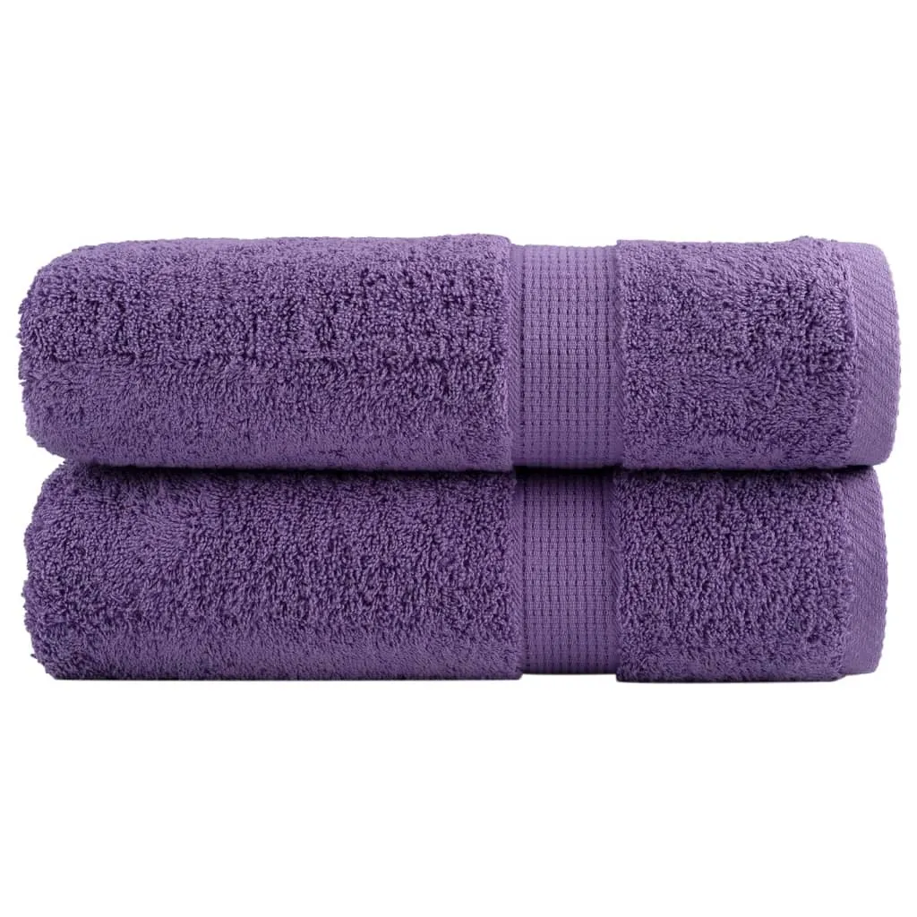 Set Asciugamani Doccia Viola SOLUND 70x140 cm - Cotone 600 g/m²