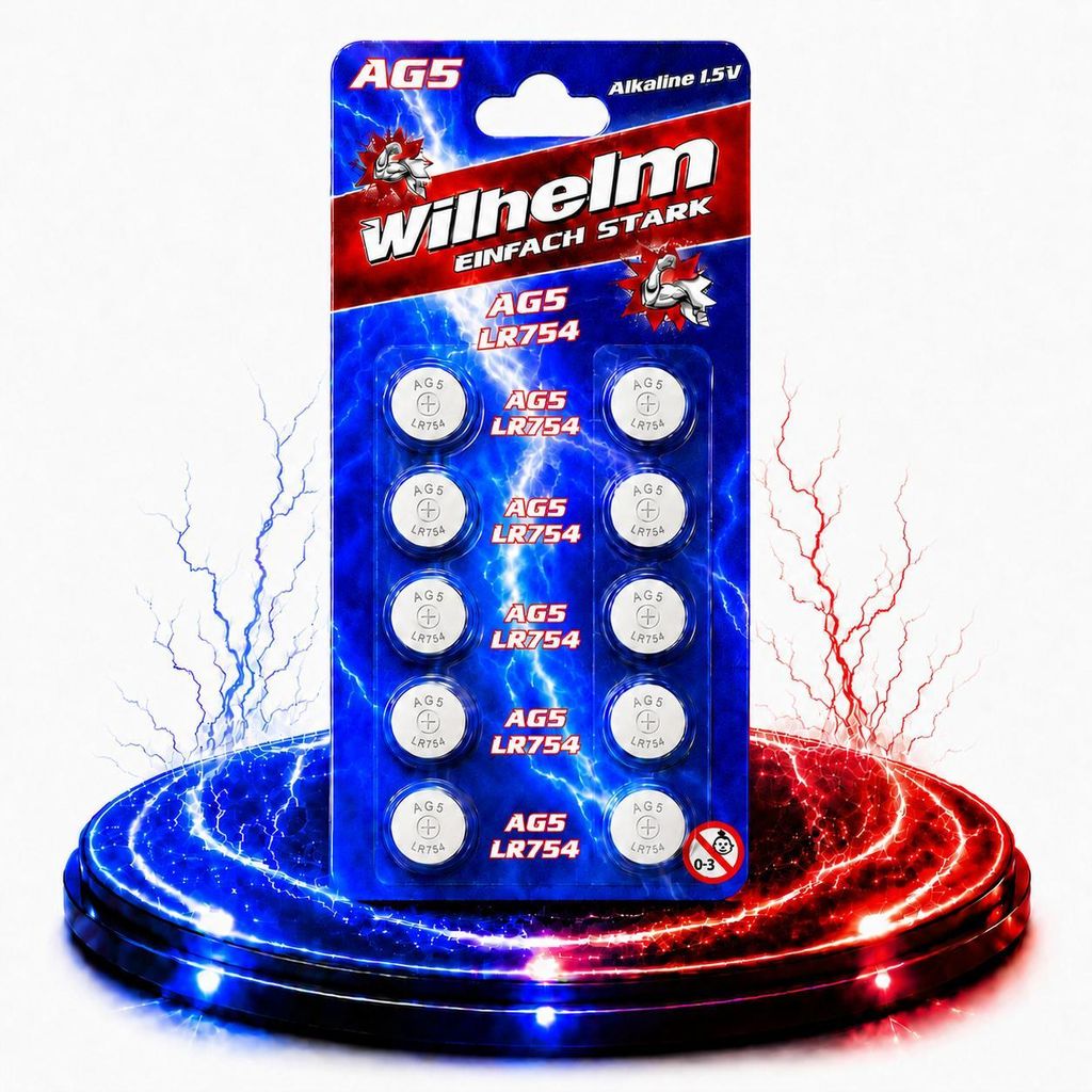 10 AG5 Wilhelm Knopfzellen Knopfbatterien Uhrenbatterien Produktbild 