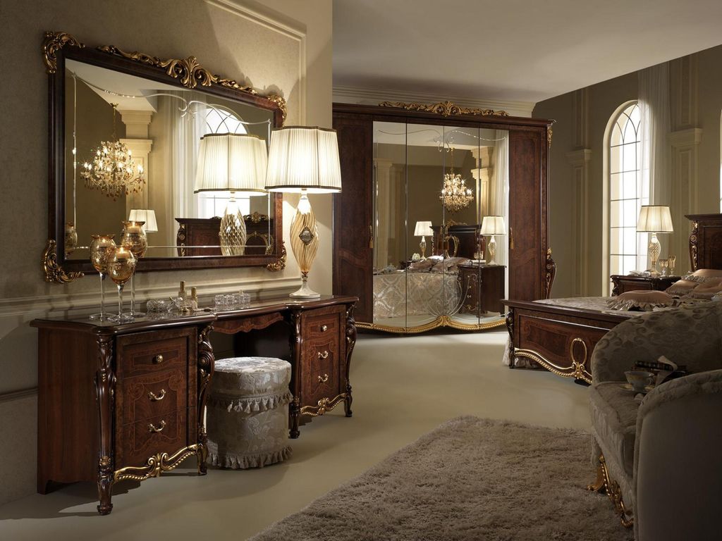 Luxus Klasse Schminktisch Schlafzimmer Kommode Italienische Möbel Jugendstil Neu