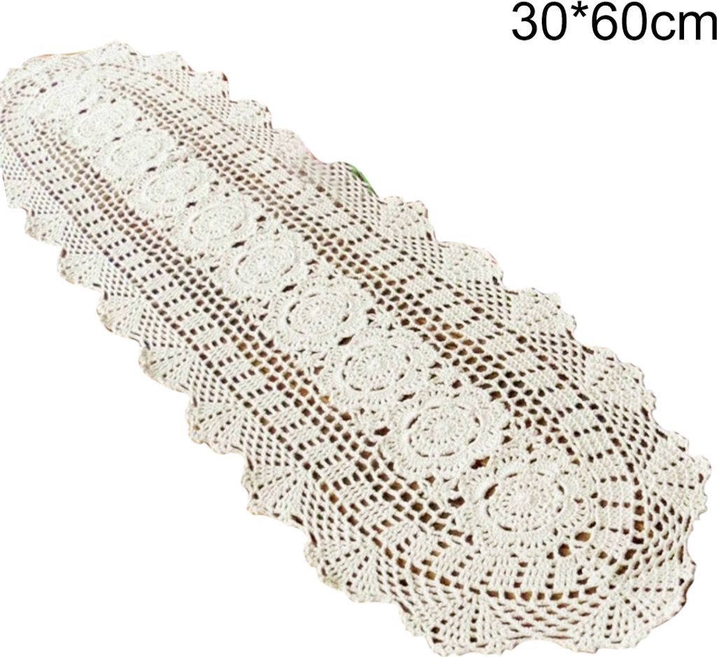 Vintage handgefertigte Häkelspitze Hollow Esstisch Runner Placemat Home Decor-Größen:30*60cm